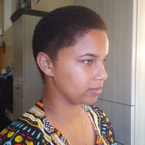 Woman Afro cut