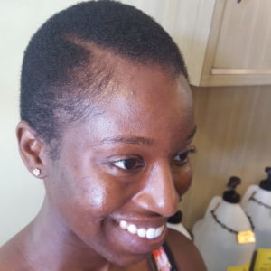 This cut was designed to fit her hair line.