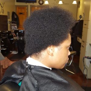 Woman's large Afro
