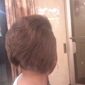 Women's hair style under cut